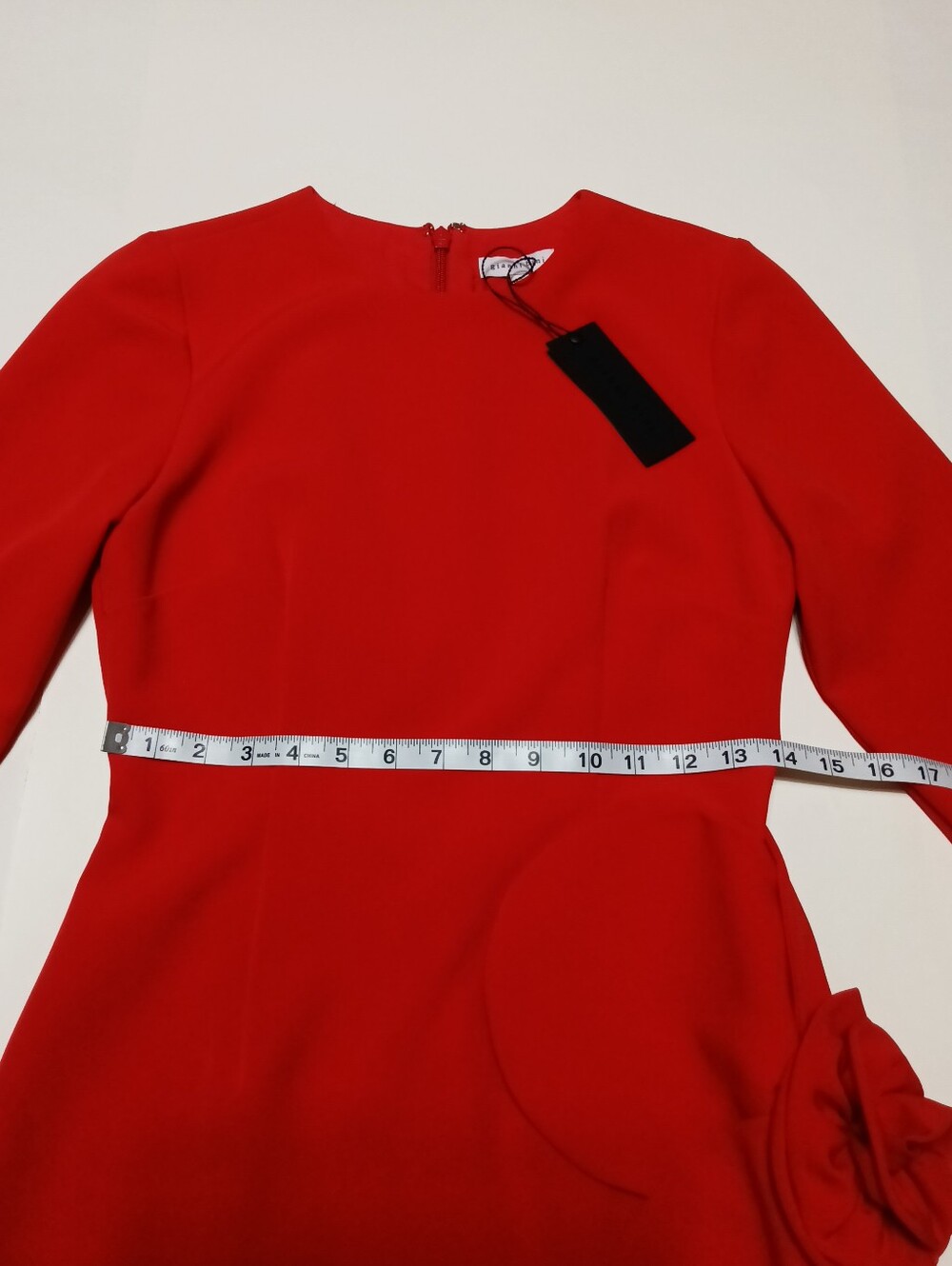 Gianni Bini Red Long-Sleeve Mini Dress with Side Rosette Detail Size 4 - Picture 7 of 16